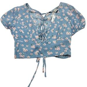 NWT Sky & Sparrow junior floral cropped top size Small
